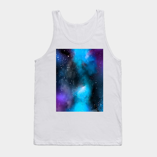 Blue Watercolor Galaxy Tank Top by NewburyBoutique